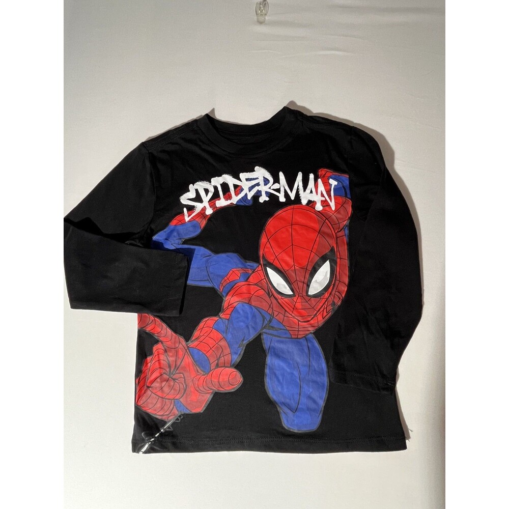 Marvel Spiderman Size 5 Long-sleeved t-shirt black excellent condition